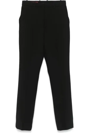 Gucci Broeken, Dames, Zwart, L, Wol, Wollen Crêpe Broek