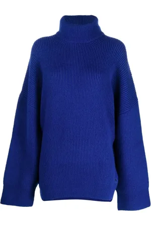 The Attico Truien, Dames, Blauw, M, Wol, Blauwe Casual Wollen Trui Grace