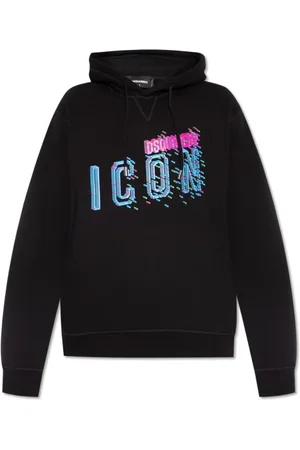 Dsquared2 Sweatshirts & Hoodies, Heren, Zwart, L, Katoen, Zwarte Sweatshirt