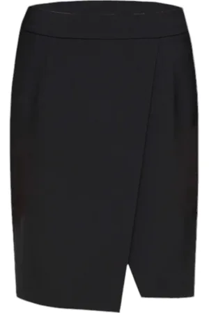 Dondup Korte broeken, Dames, Zwart, M, Wol, Asymmetrische Rok