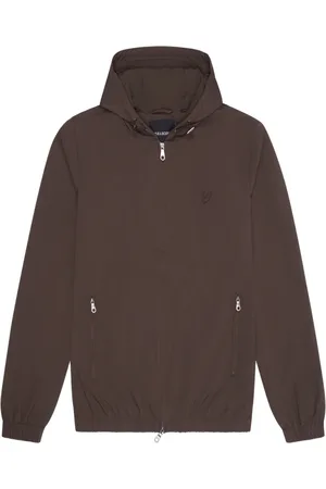 Lyle & Scott Jassen, Heren, Bruin, L, Tonal Eagle Hooded Bomber Jacket
