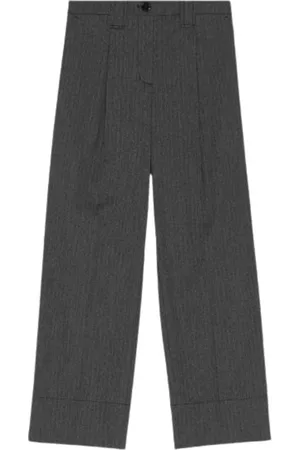 Ganni Broeken, Dames, Grijs, S, Polyester, Drapey Suiting Broek