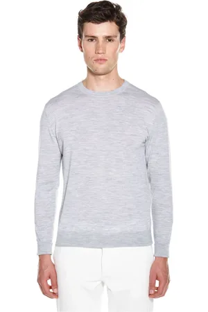 ELEVENTY Truien, Heren, Grijs, 3Xl, Wol, Fijne Merino Wol Long Sleeve Trui