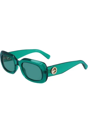 Longchamp Accessoires, Dames, Groen, ONE Size, Groene Injected Zonnebril