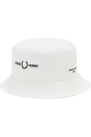 Fred Perry Accessoires, unisex, Wit, M, Leer, Fisherman Hat