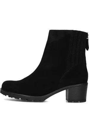 Gabor Schoenen, Dames, Zwart, 37 1/2 EU, Suède, Zwarte suède enkellaarsjes