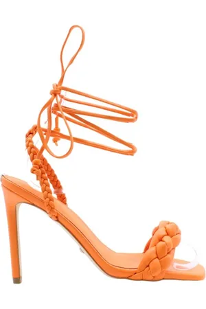 Guess Schoenen, Dames, Oranje, 36 EU, Leer, Elegante Sandalen met Hoge Hak