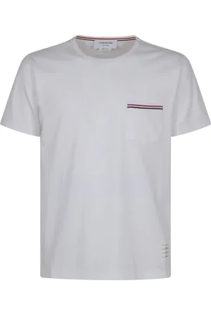 Thom Browne Tops, Heren, Wit, M, Katoen, Witte Pocket Tee van Medium Weight Jersey