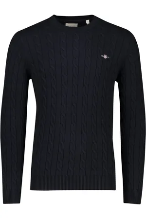 GANT Truien, Heren, Blauw, 3Xl, Rondgebreide trui