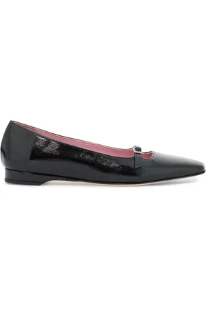 Carel Schoenen, Dames, Zwart, 37 EU, Leer, Emilie Ballerina`s met Vierkante Neusband
