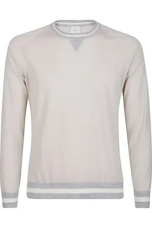 ELEVENTY Truien, Heren, , M, Wol, Merino Crewneck Trui met Driehoeksmouw