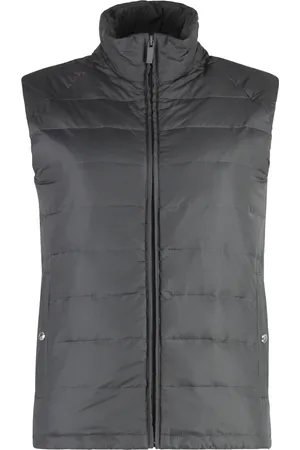 Thom Browne Jassen, Dames, Grijs, S, Wol, Down Vest met Gebreide Inzetstukken
