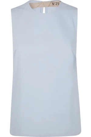 Nº21 Tops, Dames, Blauw, XL, Katoen, Katoenen overhemd