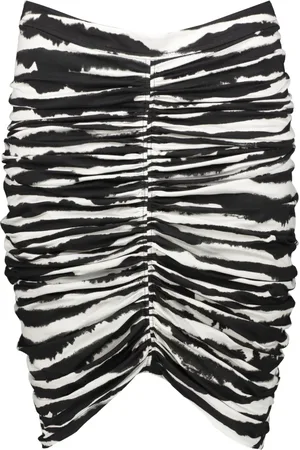 Burberry Rokken, Dames, Veelkleurig, 3Xs, Katoen, Zebraprint Kokerrok
