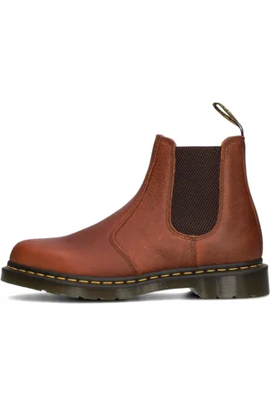Dr. Martens Schoenen, Heren, Bruin, 44 EU, Leer, Stijlvolle Nubuck Laarzen met Elastische Inzetstukken