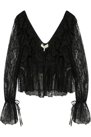 Chloé Blouses & Shirts, Dames, Zwart, S, Katoen, Lace Top