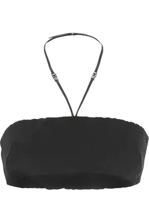 Dsquared2 Tops, Dames, Zwart, S, Icon Leren Afgewerkte Top