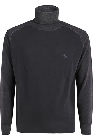 Etro Truien, Heren, Grijs, M, Wol, Turtleneck Trui