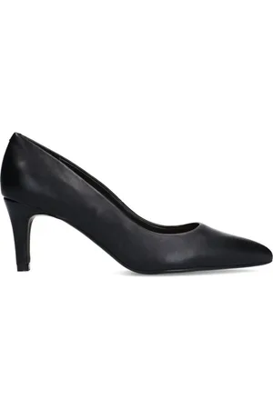 Manfield Schoenen, Dames, Zwart, 36 EU, Zwarte leren pumps met hoge hak