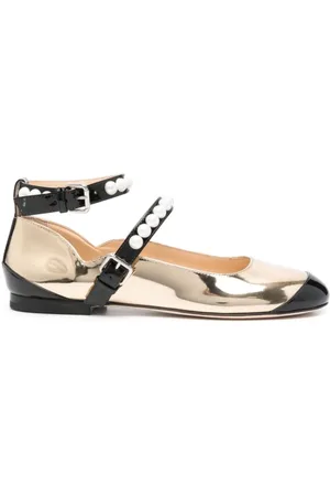 Mach & Mach Schoenen, Dames, Geel, 39 EU, Leer, Black Gold Ballerina`s