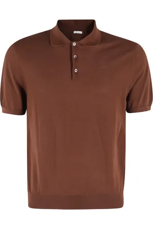 Malo Tops, Heren, Bruin, M, Katoen, Katoenen Polo Shirt Klassiek Korte Mouw