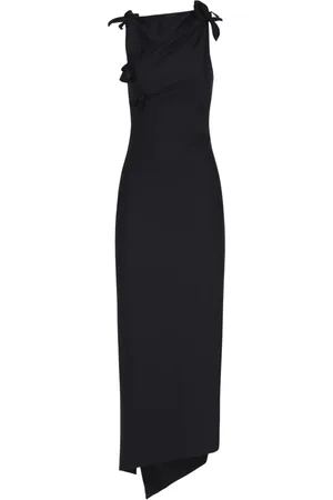 COPERNI Kleedjes, Dames, Zwart, S, Polyester, Asymmetrische Bloemenjurk