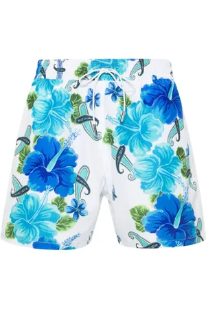 Etro Korte broeken, Heren, Veelkleurig, S, Polyester, Floral Print Zwemshorts