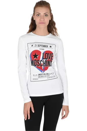 Moschino Tops, Dames, Wit, M, Katoen, Long Sleeve Top