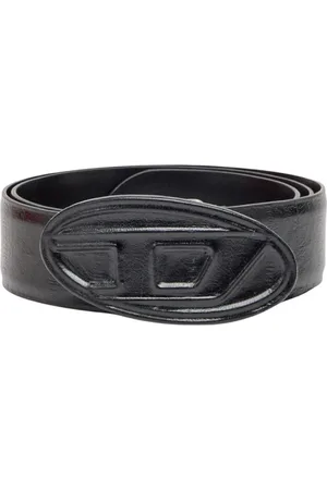 Diesel Accessoires, Heren, Zwart, 100 CM, Zwarte Paling Effect Leren Riem