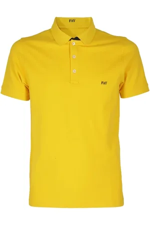 FAY Tops, Heren, Geel, M, Katoen, Polo Shirt - Regular Fit