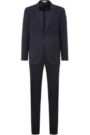 Boglioli Pakken, Heren, Blauw, XL, Wol, Donkerblauw wollen pak