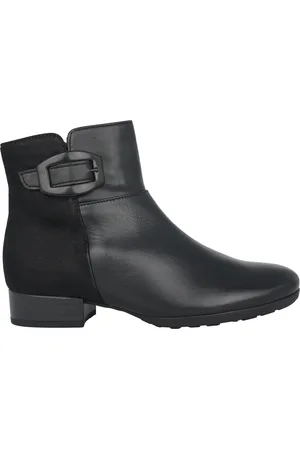 Gabor Schoenen, Dames, Zwart, 40 EU, Leer, Elegante zwarte enkellaarsjes