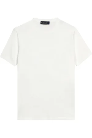 Brooks Brothers Truien, Heren, Wit, 2Xl, Katoen, Witte Mako Katoenen Trui met Korte Mouwen