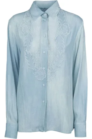 ERMANNO SCERVINO Blouses & Shirts, Dames, Blauw, S, Lichtblauw Button-Up Shirt