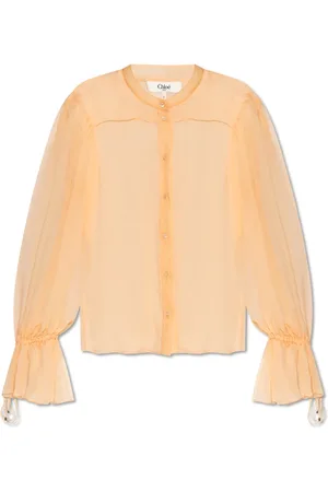Chloé Blouses & Shirts, Dames, Oranje, S, Zijden Blouse