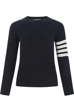 Thom Browne Truien, Dames, Blauw, 2Xs, Wol, Marineblauwe wollen trui
