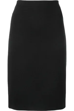 Emporio Armani Rokken, Dames, Zwart, L, High-Waisted Midi Rok