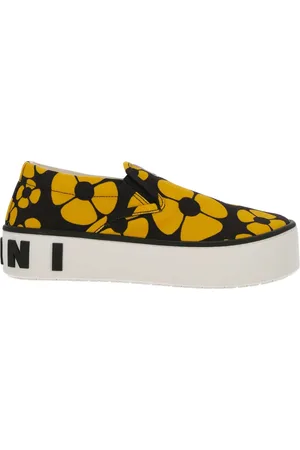 Marni Schoenen, Dames, Veelkleurig, 36 EU, Katoen, Bedrukte Slip-On Sneakers