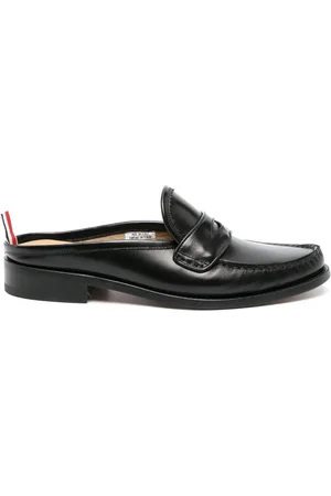 Thom Browne Schoenen, Heren, Zwart, 43 EU, Elegante Platte Muiltjes