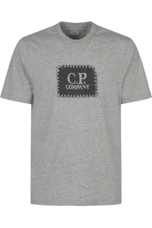 C.P. Company Tops, Heren, Grijs, M, Katoen, T-shirt met korte mouwen van jersey