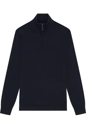 Lyle & Scott Truien, Heren, Blauw, S, Wol, Quarter Zip Jumper
