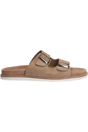 Manfield Schoenen, Heren, , 45 EU, Suède, Suède Sandalen met Gespsluitingen