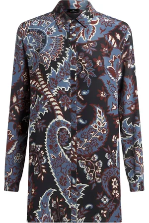 Etro Blouses & Shirts, Dames, Veelkleurig, L, Lange Mouw Zijden Blouse