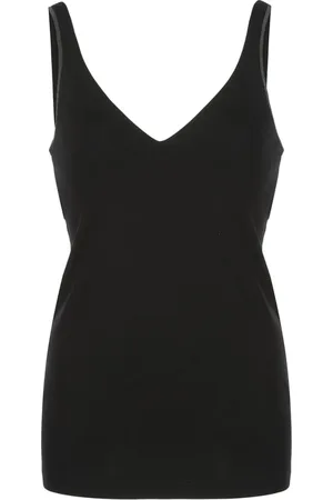 Brunello Cucinelli Tops, Dames, Zwart, L, Katoen, Zwarte mouwloze top