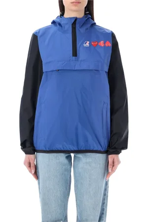 Comme des Garçons Sweatshirts & Hoodies, Dames, Blauw, M, Half Zip Hoodie