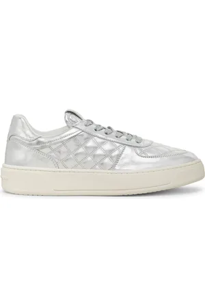 Stuart Weitzman Schoenen, Dames, Grijs, 41 EU, Leer, Elegante Tennissneaker