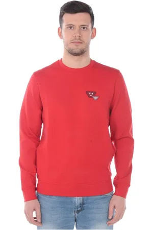 Emporio Armani Sweatshirts & Hoodies, Heren, Rood, L, Katoen, Sweatshirt Hoodie