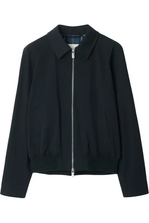 Burberry Jassen, Heren, Blauw, XL, Katoen, Blauwe Jas met Dubbele Ritssluiting