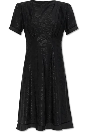 Jil Sander Kleedjes, Dames, Zwart, M, Jurk met bloemenpatroon