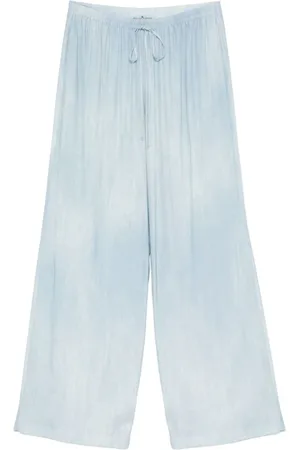 ERMANNO SCERVINO Broeken, Dames, Blauw, M, Wijde broek